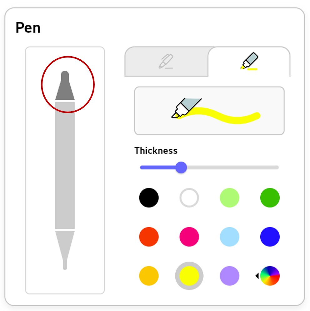 Example 2 of Dual Pen settings