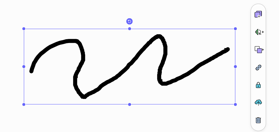 Options menu for objects created with the Pen