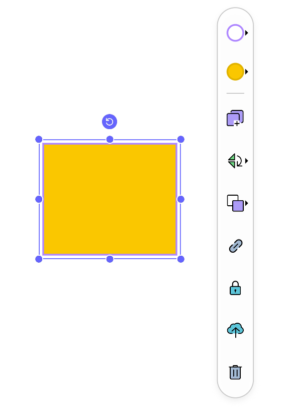 Options menu for other shapes