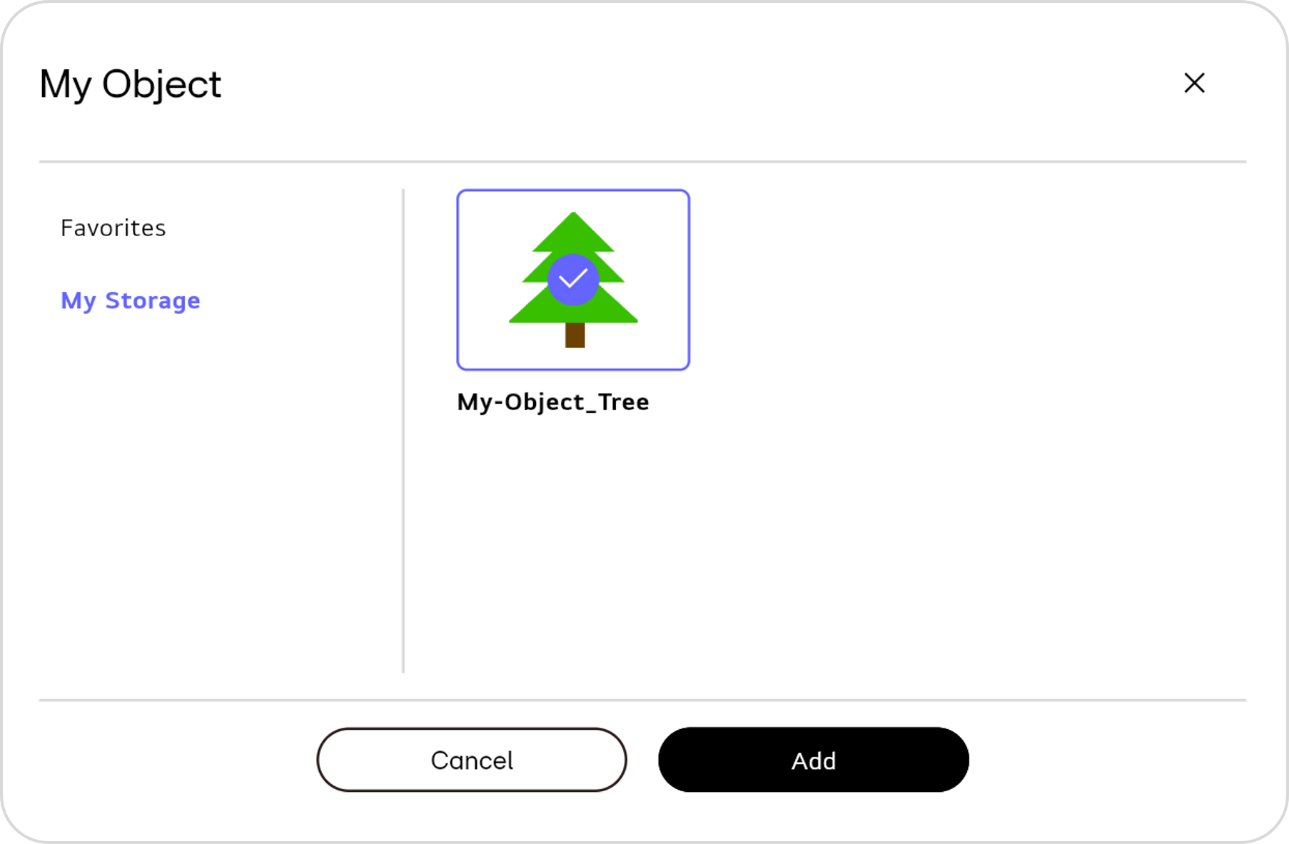 Choose the object on the cloud storage.