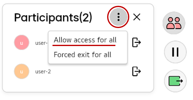 Tap the More button and select the Allow access for all.
