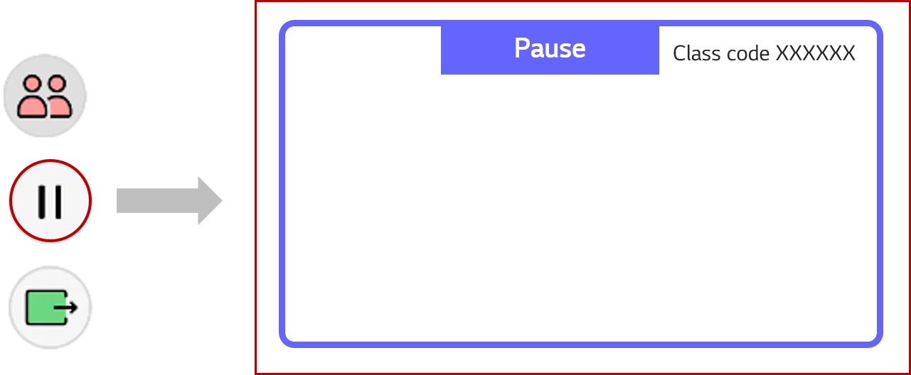 Menu to pause the class.
