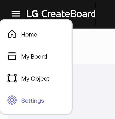 Open the hamburger menu in the top left corner of the website and select Settings.