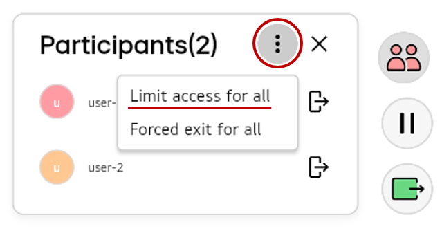 Tap the More button and select the Limit access for all.