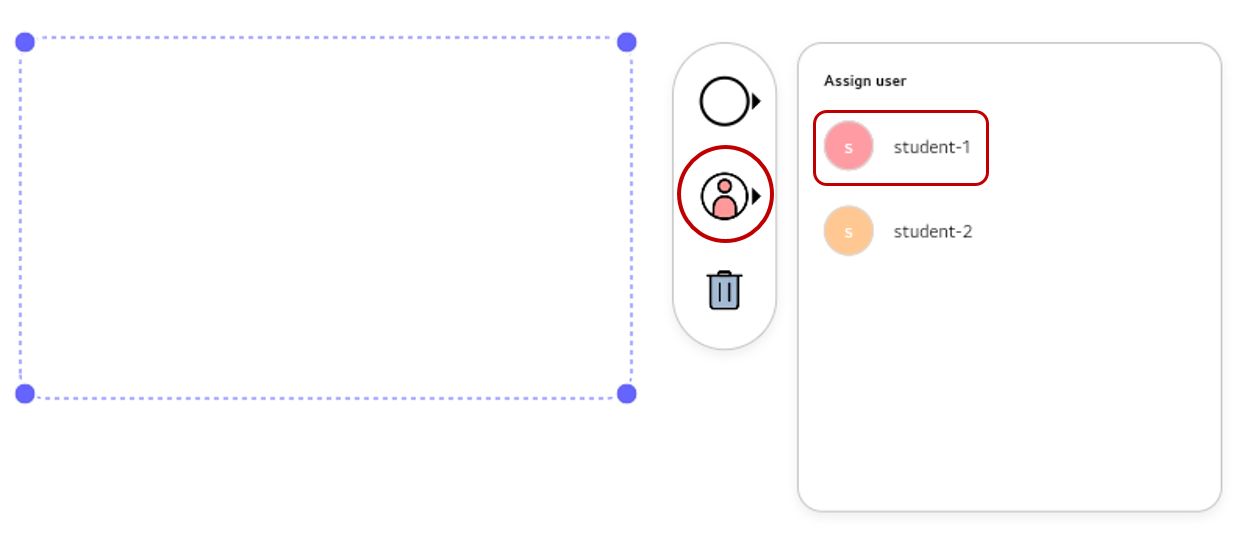 Assign a user to the selected area.