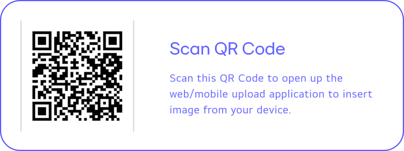 QR code to launch Mobile Uploader