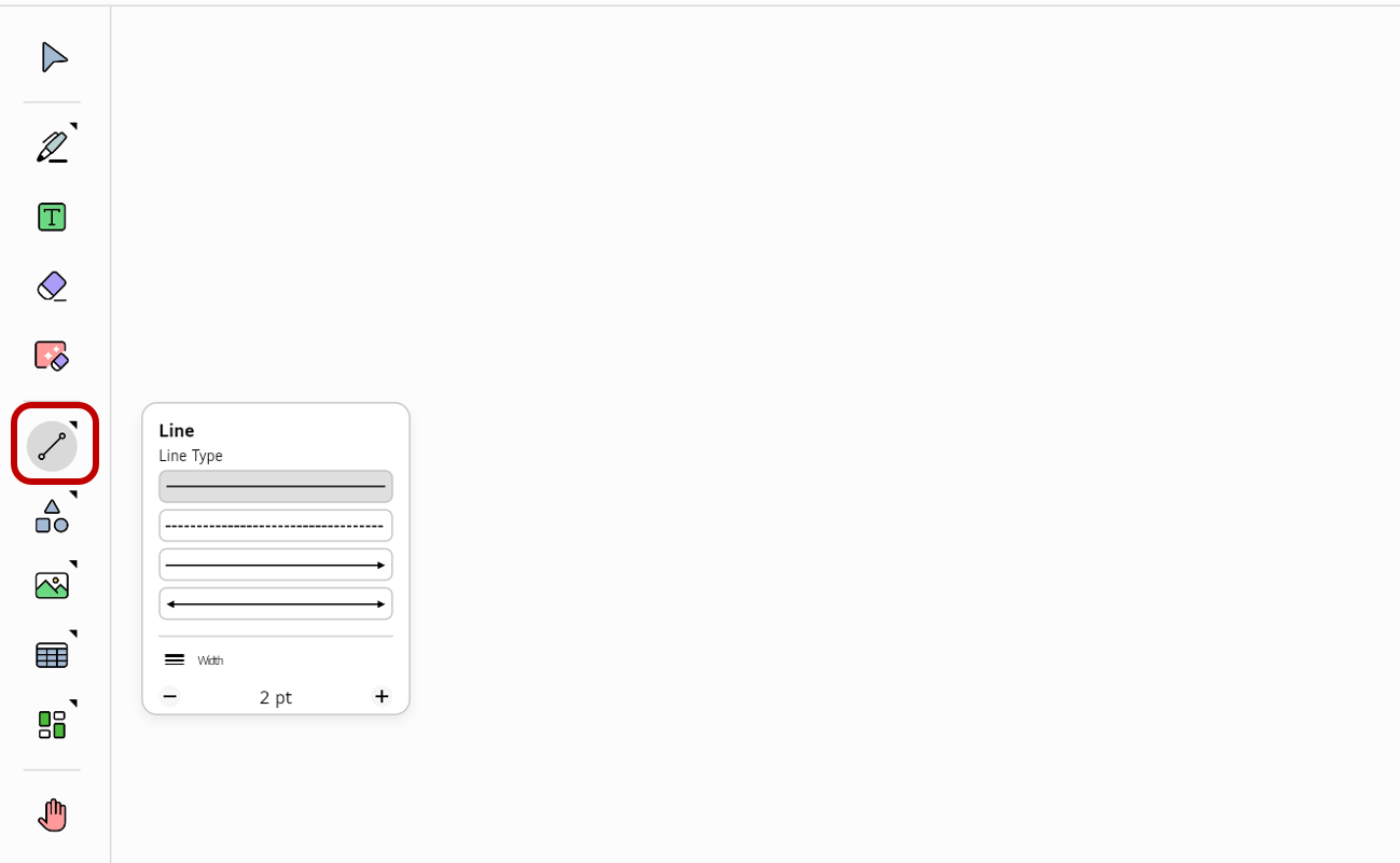 Select the Line from the left Tool bar.