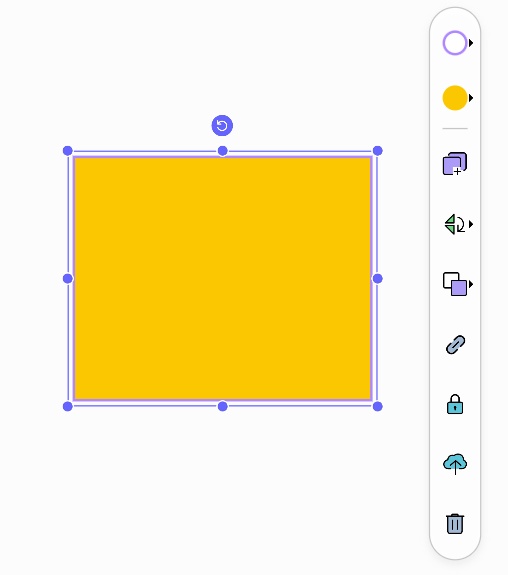 Options menu for other shapes