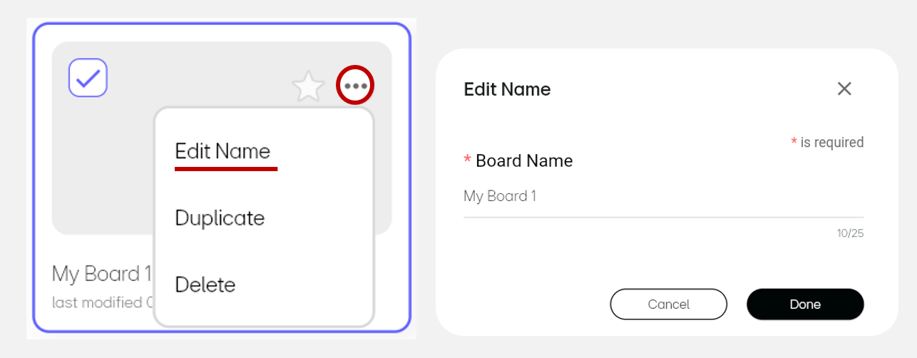 Select More > Edit Name