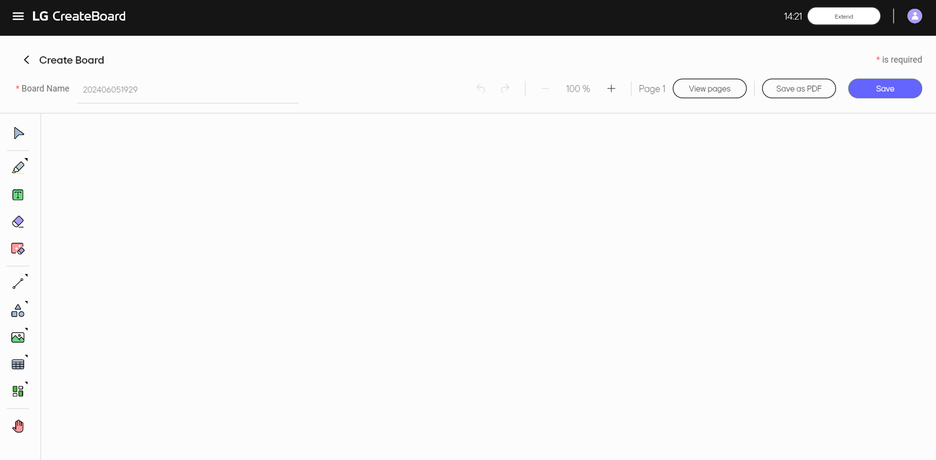 Board editor page